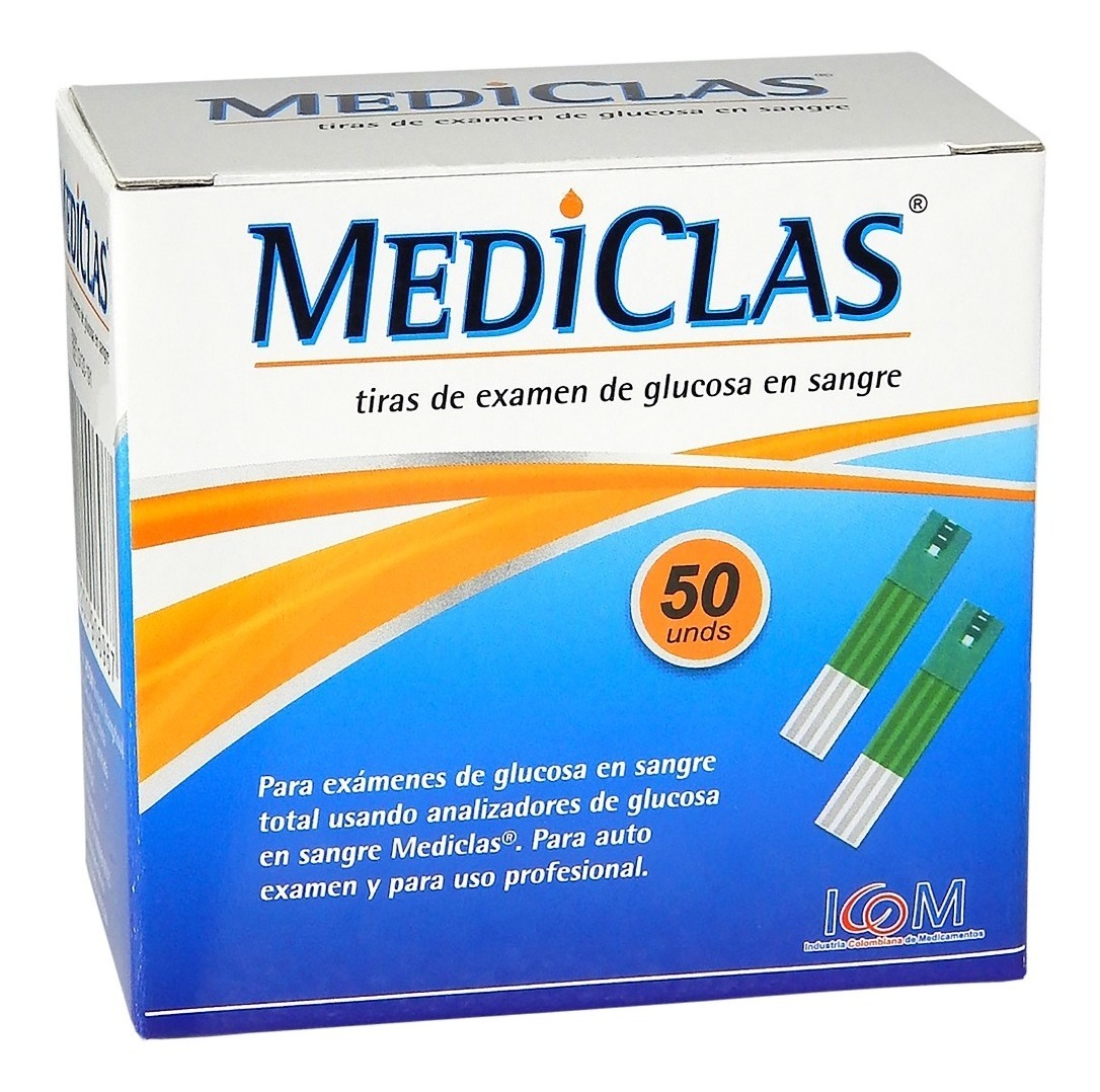 Tiras reactivas Mediclas caja x 50