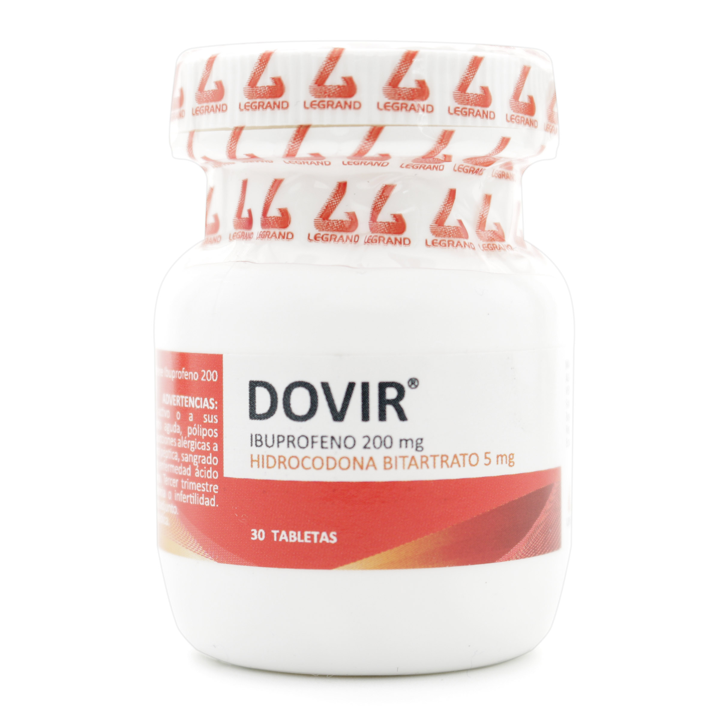 Dovir 30 Tabletas | Ibuprofeno + Hidrocodona